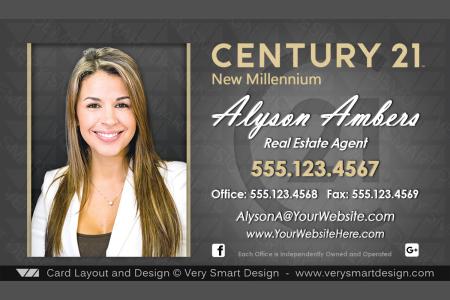 Dark Gray and Gold Custom Century 21 Business Card Templates with New C21 Logo 5D