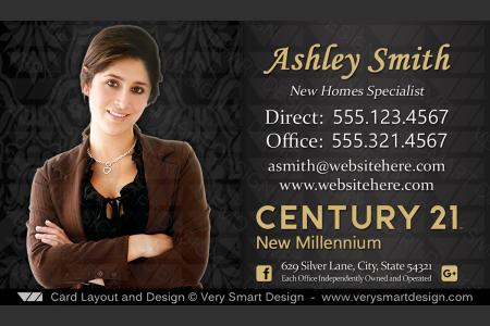 Black and Gold New Logo Business Cards for Century 21 Real Estate Agents in USA 6C