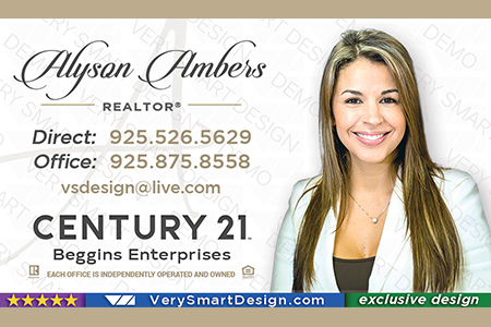 White and Gold New C21 Logo Agent Real Estate Business Cards Century 21 Design 10A