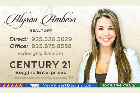 White and Gold New Logo Business Cards for Century 21 Real Estate Agents in USA 10C