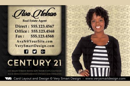 Gold and Dark Gray Custom Century 21 New Logo Business Card Designs for C21 13A