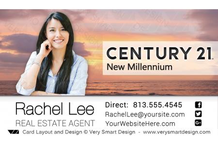 Pink and Orange Custom Century 21 New Logo Business Card Designs for C21 15A