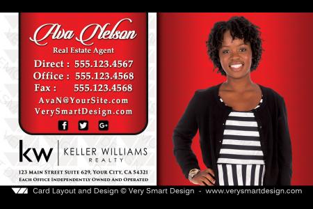 Red and White New Business Cards for Keller Williams Real Estate Agents 2018 13E