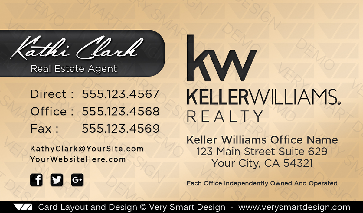 Custom Keller Williams New Real Estate Business Card Designs For