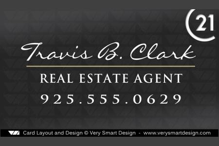 Dark Gray and White Century 21 Business Cards with New Logo for C21 Realtors 19D